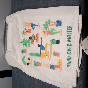 Mind Over Matter Cotton Kitchen Dish Hand Towel Breath Relax Chill Gift NWT